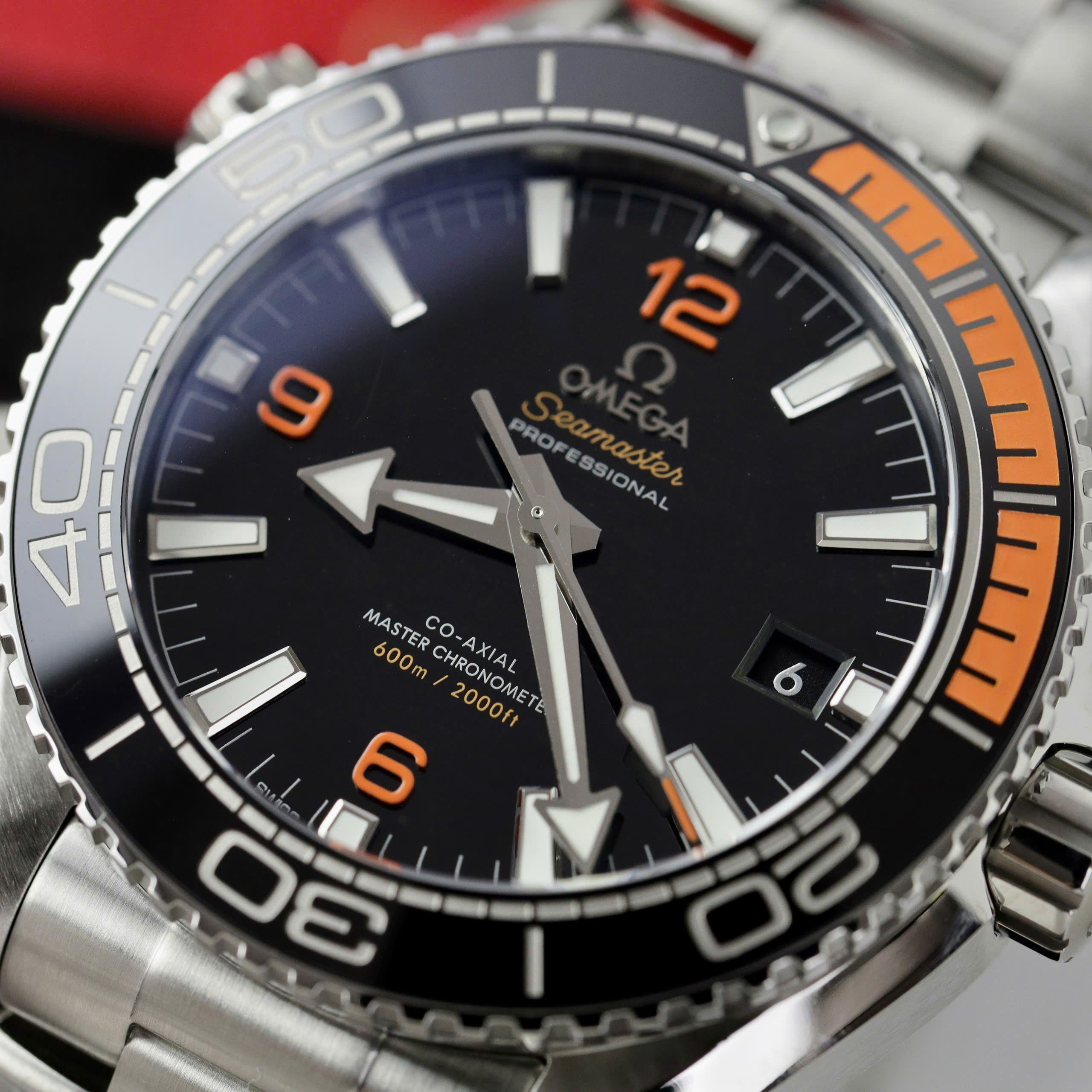Omega Planet Ocean Stahlarmband schwarzes Zifferblatt 43,5 mm